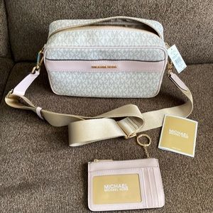 Michael Kors Kenly Large Logo Crossbody AND Key Ring Card Holder